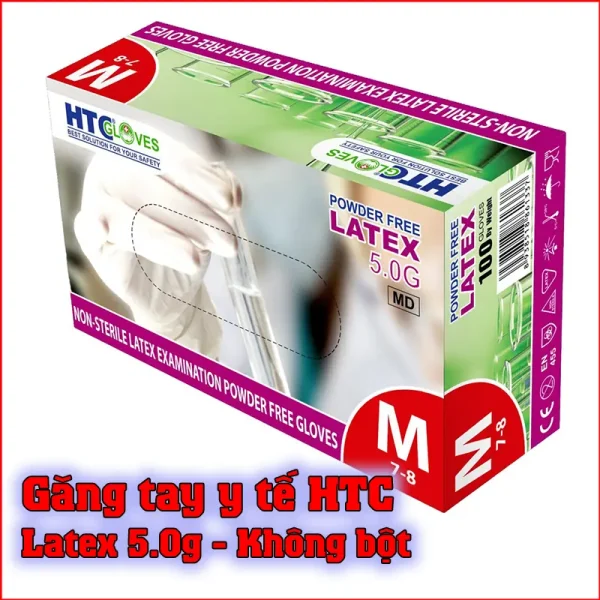 Găng tay y tế không bột HTC 5.0g - Latex