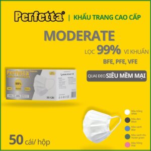 Khẩu Trang Y Tế Màu Trắng Perfetta Moderate