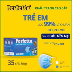 Khẩu Trang Y Tế Trẻ Em Màu Xanh Dương Perfetta Children